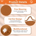 Cat Face Scratching Mat with Hanging Toy Ball – 2-in-1 Wall & Floor Scratch Pad | Cotton Rope Cat Scratcher & Bed for Healthy Claws