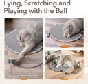 Cat Face Scratching Mat with Hanging Toy Ball – 2-in-1 Wall & Floor Scratch Pad | Cotton Rope Cat Scratcher & Bed for Healthy Claws