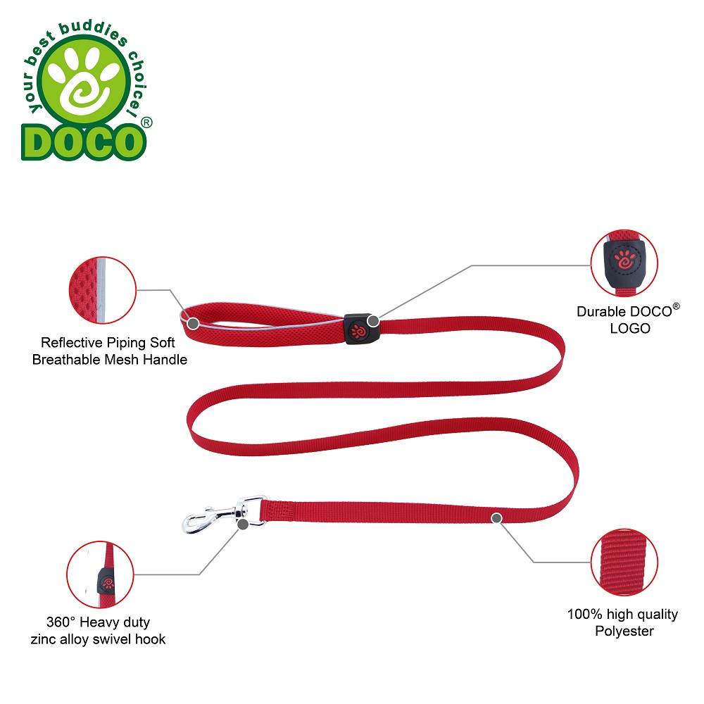 Doco Stitched Mesh Handle Dog Leash Small (1.5 x 150cm)