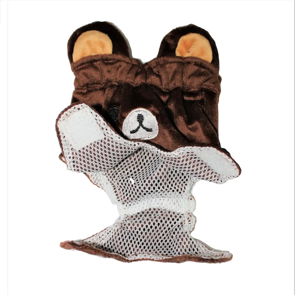 Bear Design Reusable Pet Diaper for Small Dogs & Cats – Washable Soft Female Pants with Adjustable Fit