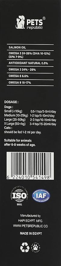 Pets Republic Salmon Oil for Dogs & Cats 250 ml