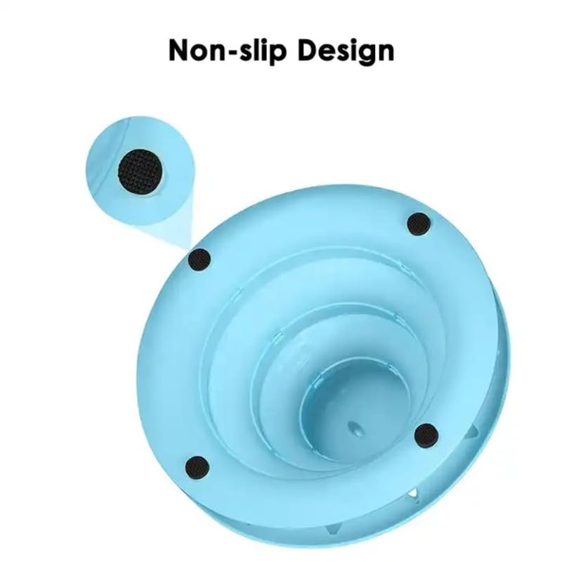 Nunbell 3-Level Turntable Cat Toy Circular with Three Colorful Balls Interactive, Funny Puzzle Cat Toys