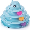 Nunbell 3-Level Turntable Cat Toy Circular with Three Colorful Balls Interactive, Funny Puzzle Cat Toys