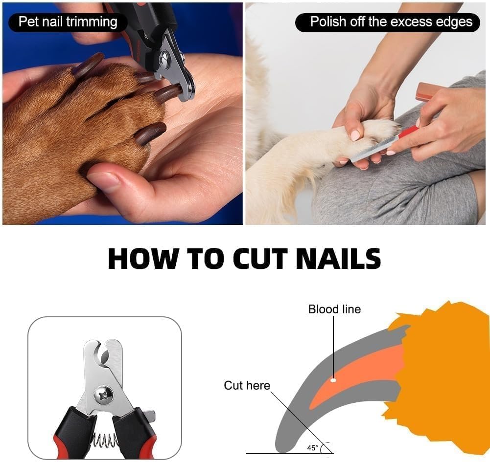Nunbell pet Nail Clipper with File Large - Orange/Black