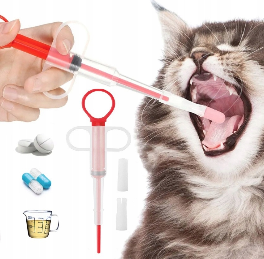 Nunbell Pet Feeding Kit 3 pcs – Syringe Feeder & Pill Gun for Puppies, Kittens & Small Pets