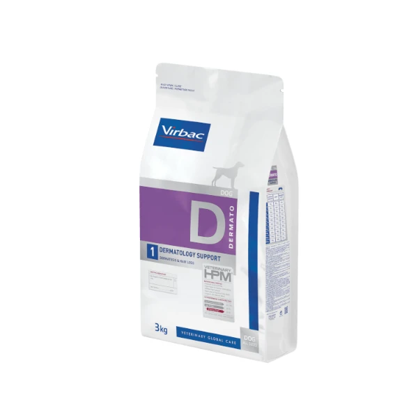 Virbac Veterinary HPM Dermato 1 Dermatology Support Dog Dry Food 3 Kg