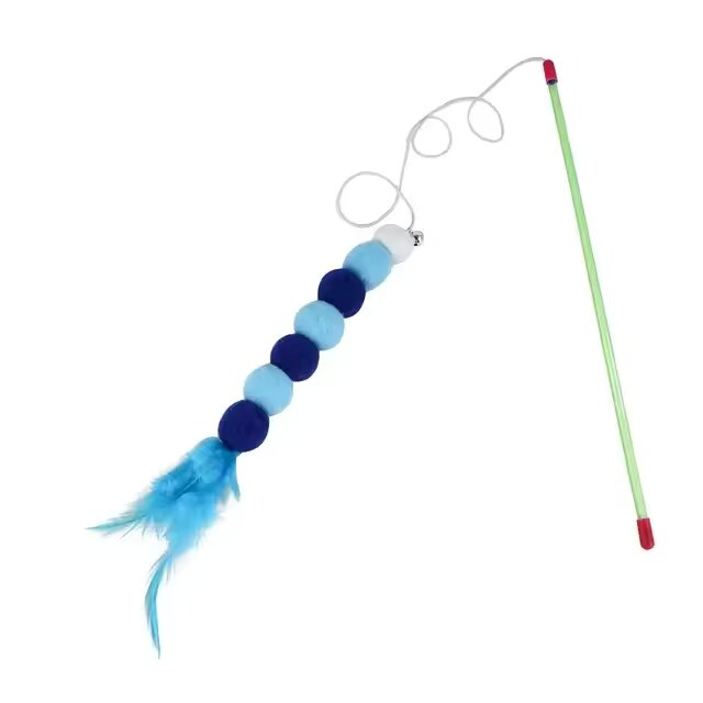 Soft Feather Cat Stick Toy