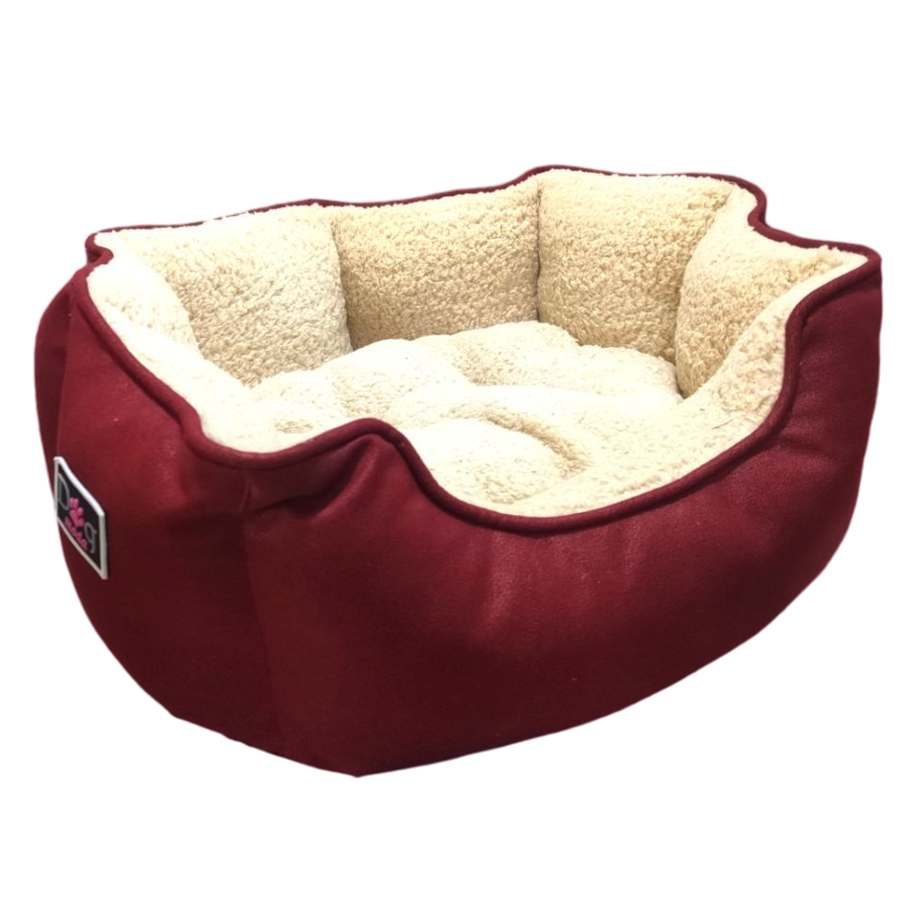 Petmoda Leather/Fur Cozy Bed 55*45 cm - Red