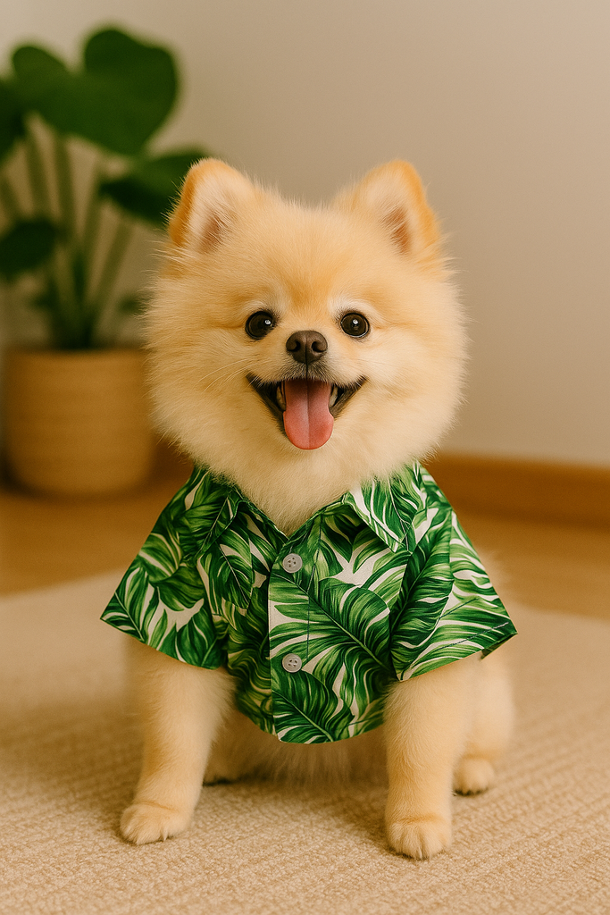 Petmoda Hawaiian Dog Shirt Size XS - Green Jungle