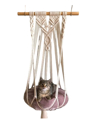 Petmoda Cat Hammock With Wooden Stick - Red