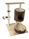 Caty Cat Face & Paw 3 Level Cat Scratcher 70 X 70 X 90 cm - Brown/Beige