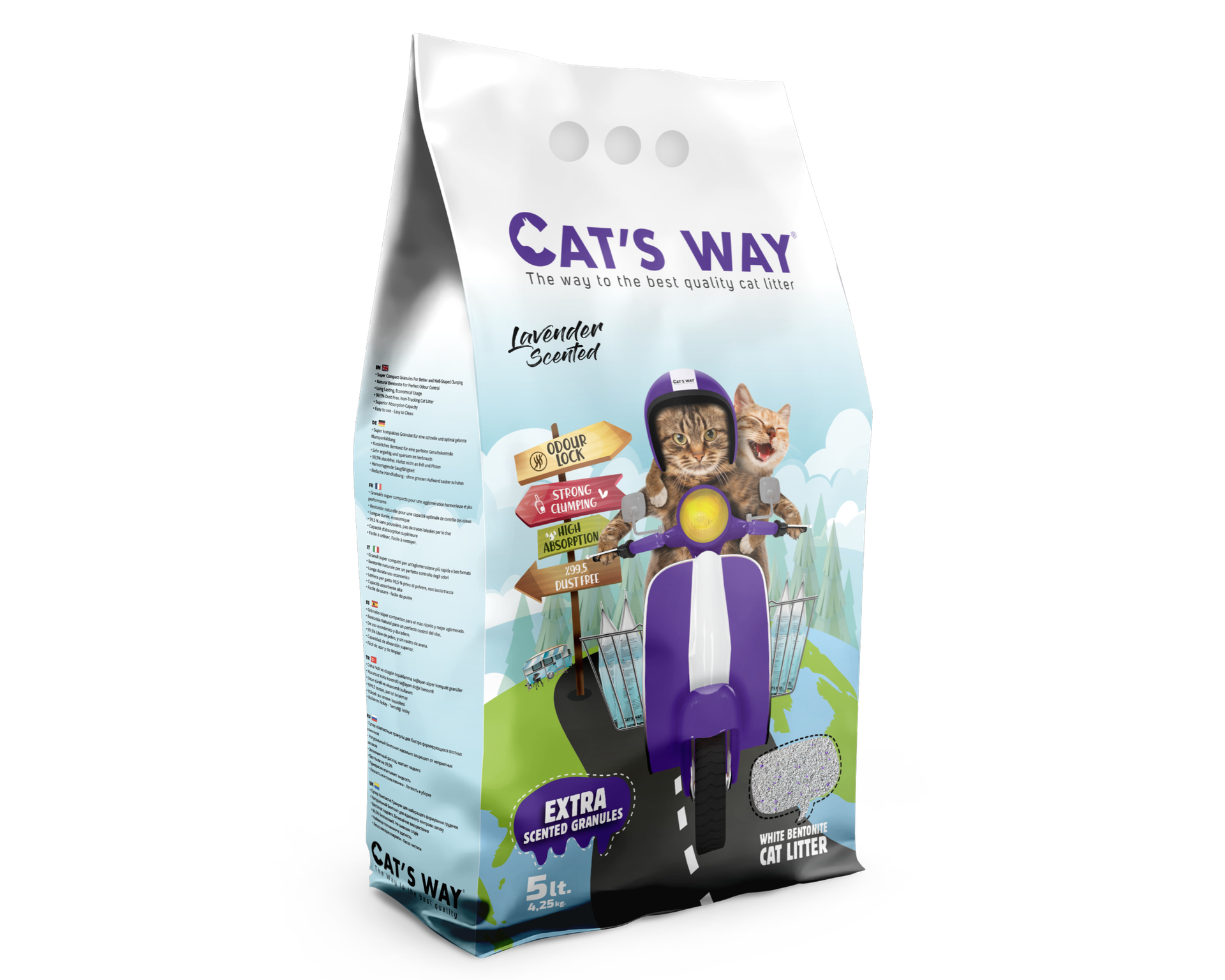 Cat’s Way White Bentonite Clumping Cat Litter Lavender Scented