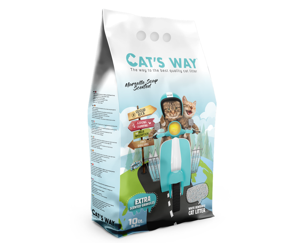 Cat’s Way White Bentonite Clumping Cat Litter Marseille Soap Scented