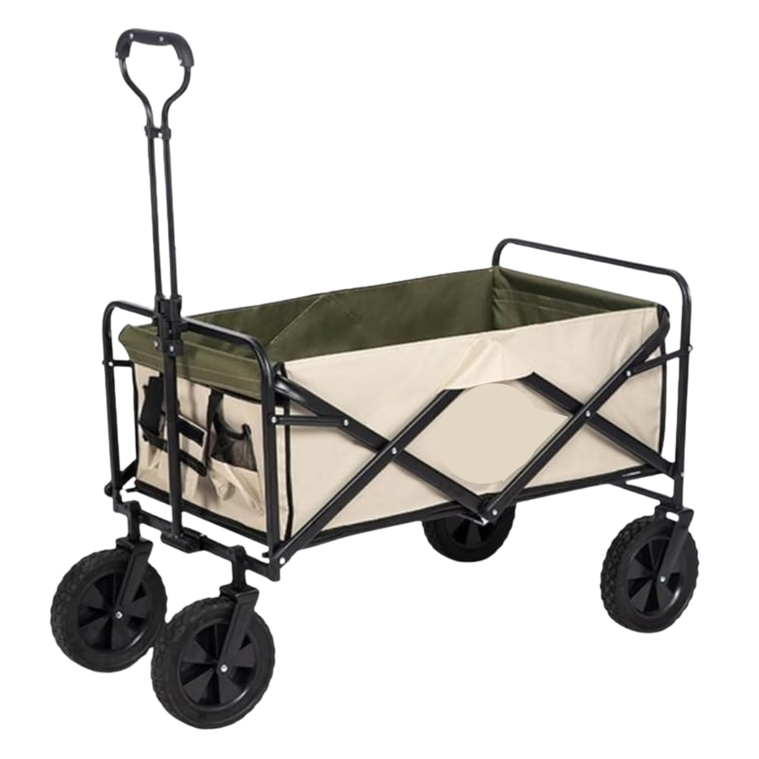 Folding Wagon, Portable with W Heels, 80kg, Pet Transport Wagon, Wide, 360 Wheels, Outdoor & Shopping