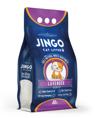 Jingo 100% Natural White Bentonite Clumping Cat Litter Lavender Scented