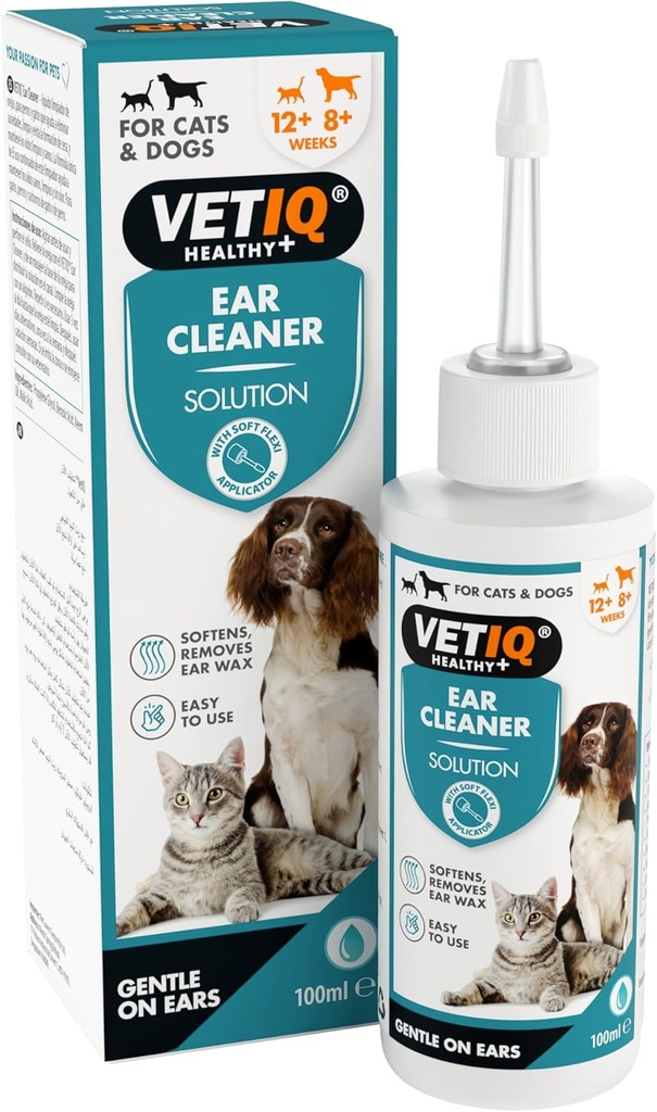 VETIQ® Ear Cleaner Solution for Cats & Dogs 100ml