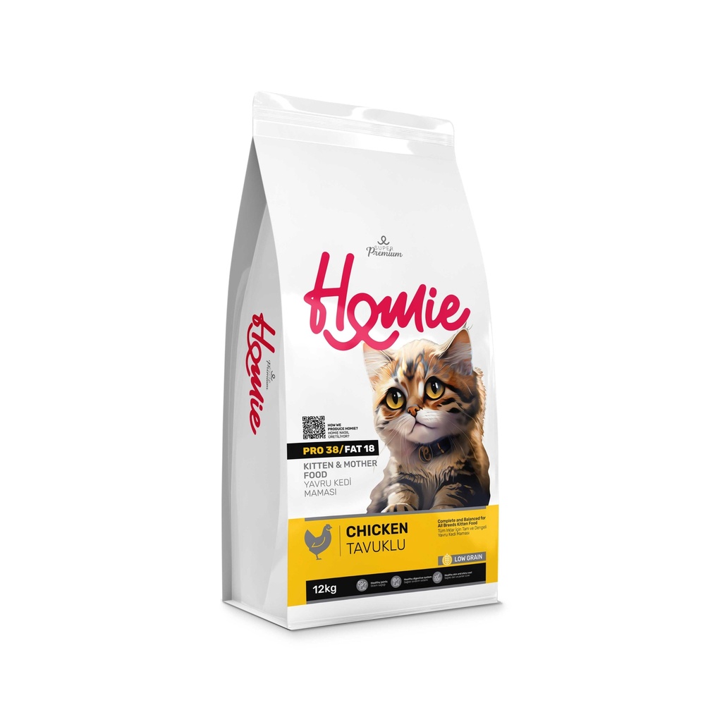 Homie Super Premium Kitten & Mother Low Grain Dry Food with Chicken 