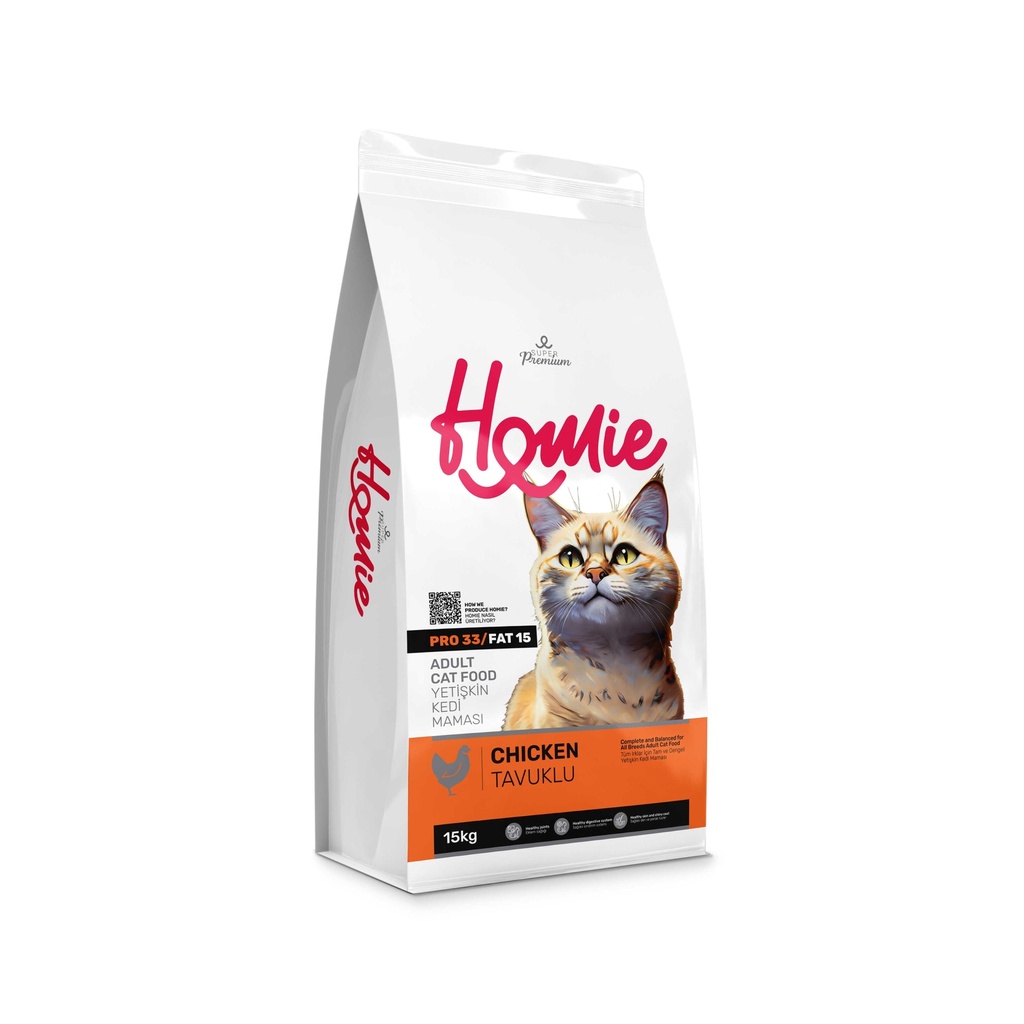 Homie Super Premium Adult Cat Dry Food with Chicken 15 Kg