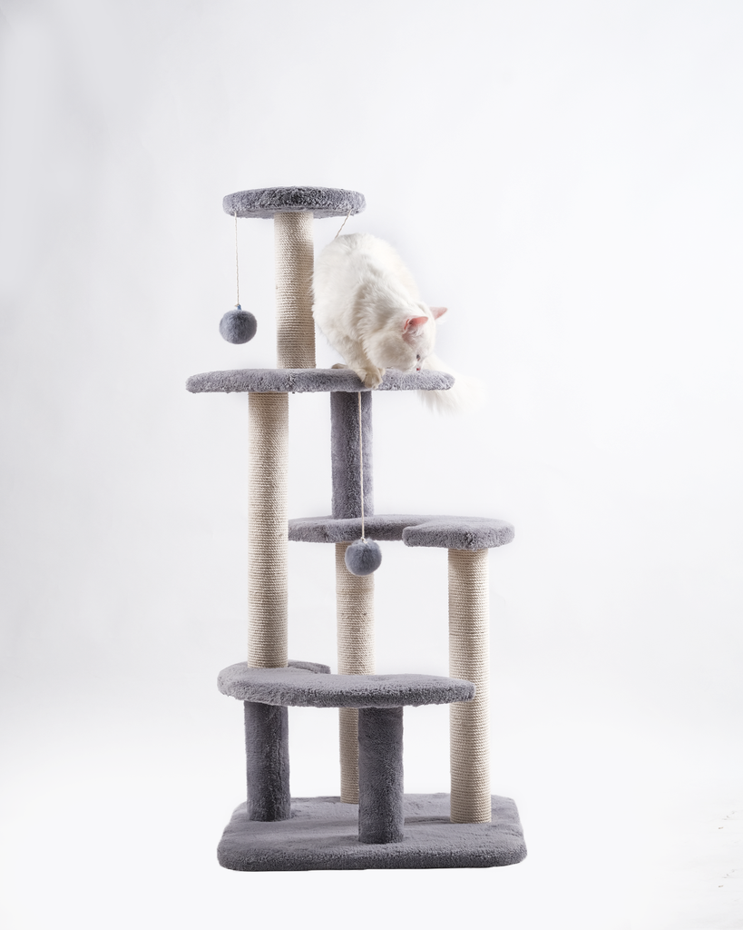 Cat House Multi-Level Tree Tower with Scratching Posts & Hanging Toys