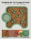 2-in-1 Slow Feeder Dog Bowl with Water Dish – Non-Slip Puzzle Food Bowl for Dogs & Cats - Green