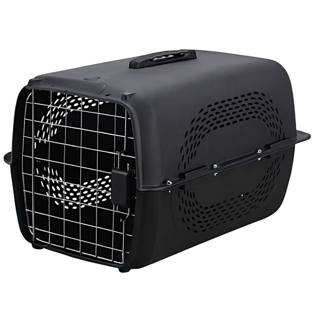 Pet Carrier for Cats & Small Dogs – Durable Portable Travel Crate with Ventilation & Secure Door - Black