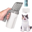 Cat Litter Scoop with Waste Bin & 100 Free Disposal Bags – Durable Pet Pooper Scooper for Easy Cleaning