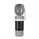 2-in-1 Portable Pet Water Bottle & Food Container – Travel Dog & Cat Dispenser with Bowl - Grey