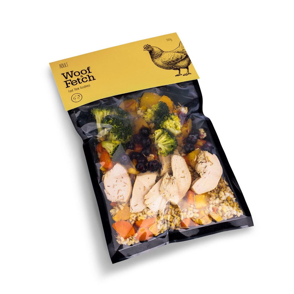 Woof & Fetch Frozen Chicken Meal For Dogs - 500g | Fresh Balanced Nutrition