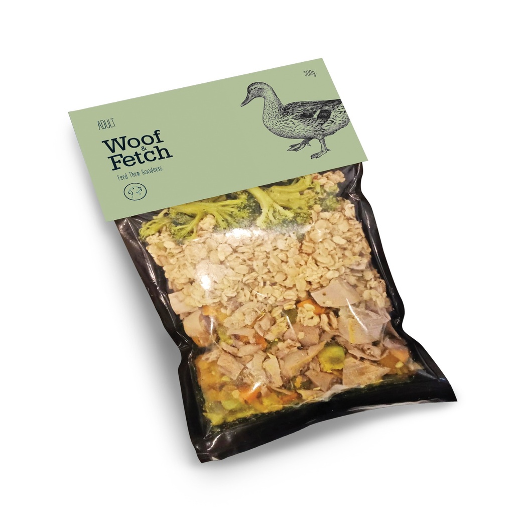 Woof & Fetch Frozen Duck Meal For Dogs- 500g | Natural High Protein Diet