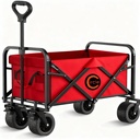 Folding Wagon, Portable with W Heels, 120kg, Pet Transport Wagon, Wide, Big360 Wheels, Outdoor, Beach, Camping & Shopping