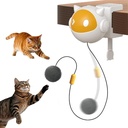 Automatic Interactive Cat Toy with Fluffy Ball – Rising & Falling Motion Teaser for Indoor Cats | Battery Operated, No-Drill Installation