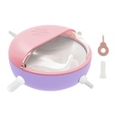 Pet Milk Feeding Bowl with Pacifiers – Self-Sucking Anti-Choke Nursing Feeder for Puppies & Kittens (11×11×5 cm)