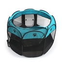 Foldable Pet Playpen – Portable Oxford Cloth Pet Tent for Dogs, Cats & Puppies | Breathable Mesh, Zipper Top & Easy Carry Design (74×74×43 cm) - Turquoise