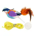 Interactive Chirping Bird Cat Toy with Feather Tail – Hanging & Self-Play Toy for Indoor Cats (Random Colors)