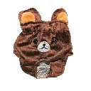 Bear Design Reusable Pet Diaper for Small Dogs & Cats – Washable Soft Female Pants with Adjustable Fit - Small (Brown)