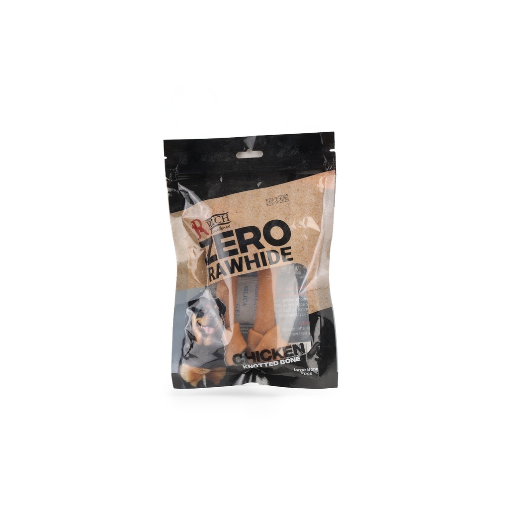 Rich Excellence Zero Rawhide Chicken Knotted Bone Large Bone 2 Pcs