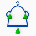 Plastic Bird Cage Swing with Bells – Interactive Hanging Toy for Small Parrots, Budgies & Small Birds (15x13 cm)