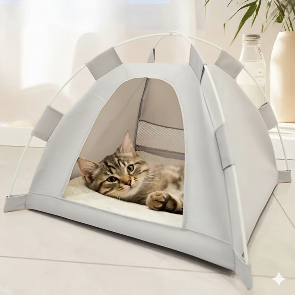 Foldable Cat & Small Dog Tent Bed – 40×40 cm | Portable Indoor & Outdoor Pet House - Medium