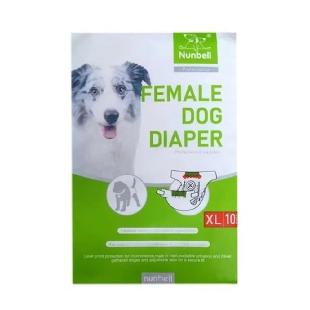 Nunbell Female Dog Diapers XL Size - 10 Pcs