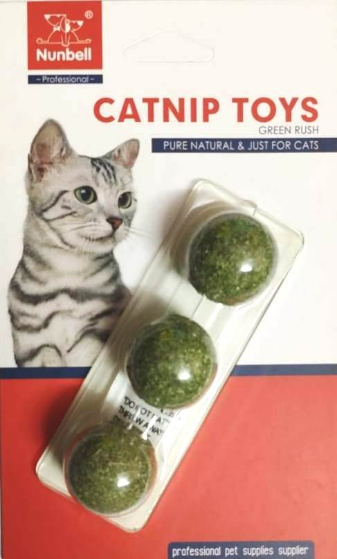 Nunbell Catnip Toys Green Rush 3 Balls