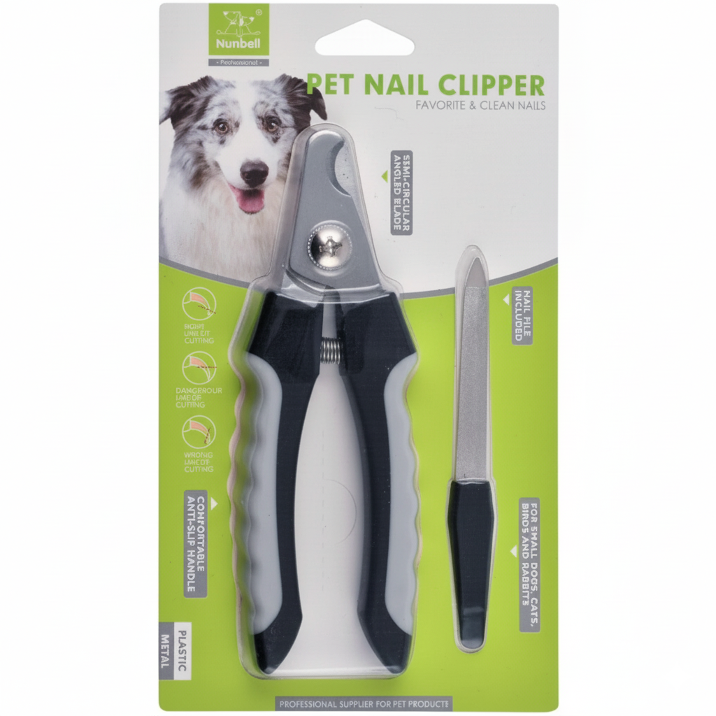 Nunbell pet Nail Clipper with File Small - Grey/Black