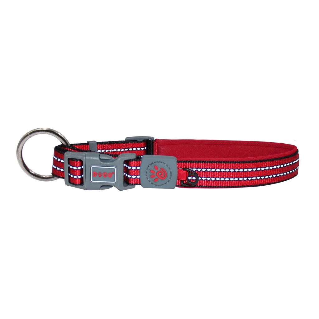 Doco Vario O-Ring Nylon Dog Collar with Reflective Stitching XL (2.5 x 63-70cm)