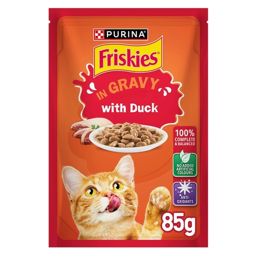 Purina Friskies Chunks in Gravy Wet Cat Food Pouch 85g