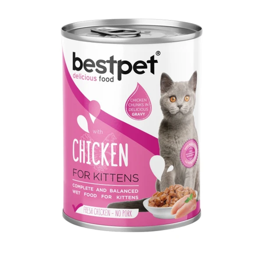 [4792] bestpet Kitten With Chicken Wet Food Cans 400 g