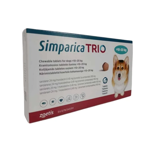 [1588] Simparica Trio Chewable Tablet for Dogs (10 - 20 Kg) X 1 Tablet
