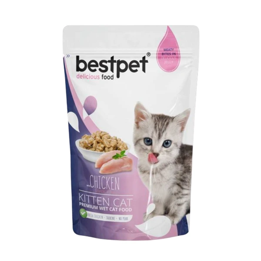 [2491] bestpet Meaty Bites in Delicious Jelly Kittens Wet Food With Chicken 85 g