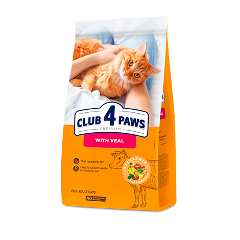 CLUB 4 PAWS Premium With Veal Adult Cats Dry Food