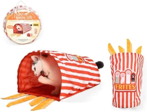 [2433] Naomi Fry Chips Cat Tunnel Bed With Crinkle Inside (YT119195)