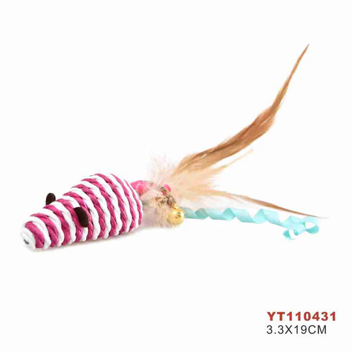 [2549] Naomi Cat Scratching Mouse With Feather (YT110431)