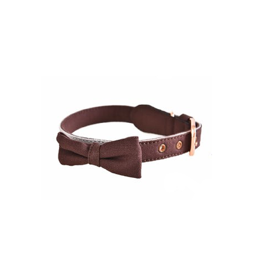 [1726] Naomi jeans Dog collar With Pepion Small Brown (YL103827-S)